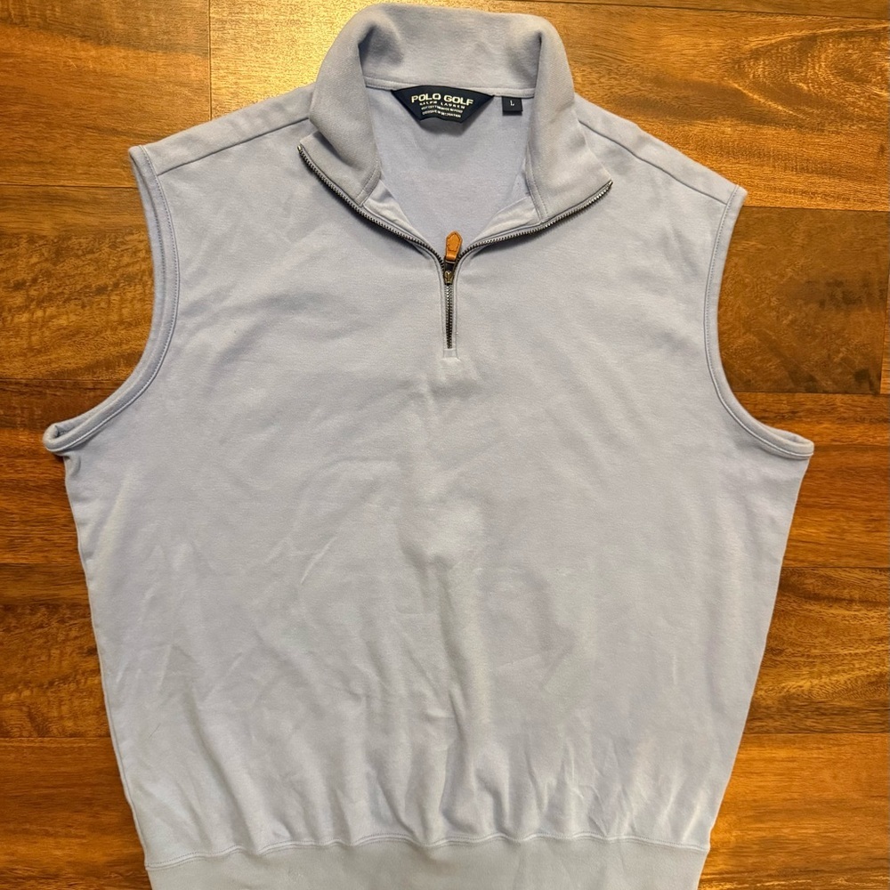 Ralph Lauren Light Blue Zip-Up Sweater Vest
